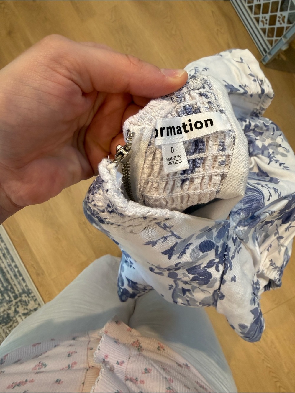 Reformation White and Blue Floral Puff-Sleeve Maxi Dress - Picture 3 of 3